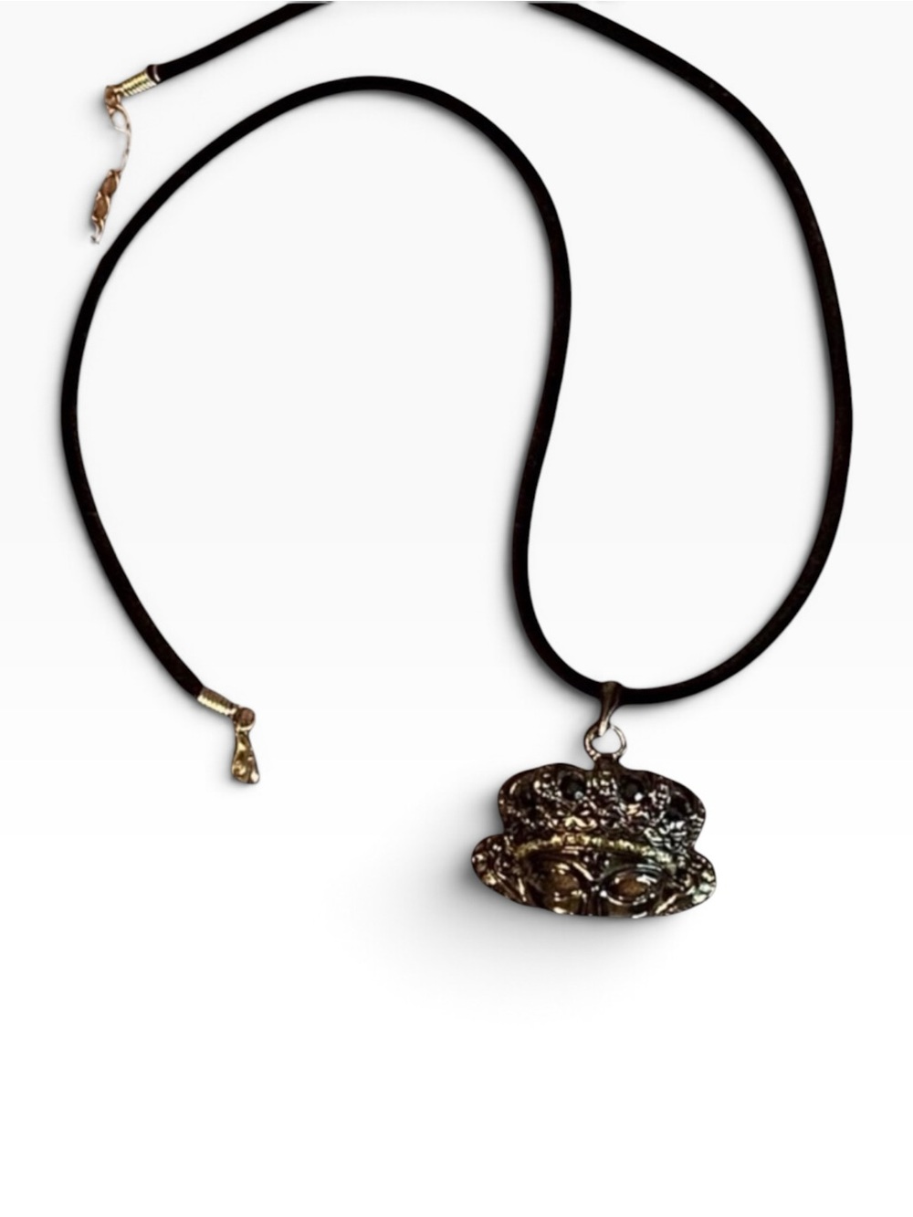 Hand Crafted Crown Mask Masquerade Necklace on Velvet Carnival Rio Regal - Picture 2 of 5